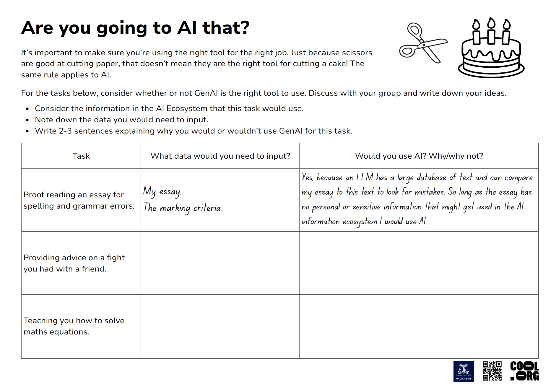 Sample Worksheet
