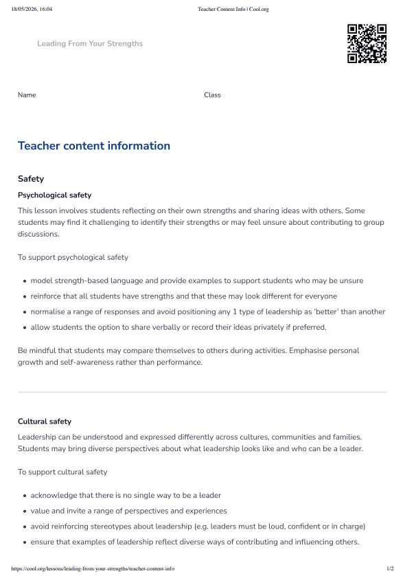 Sample Worksheet