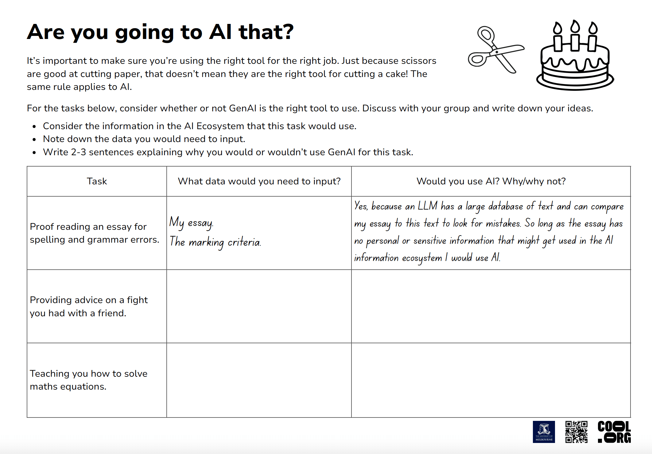Sample Worksheet