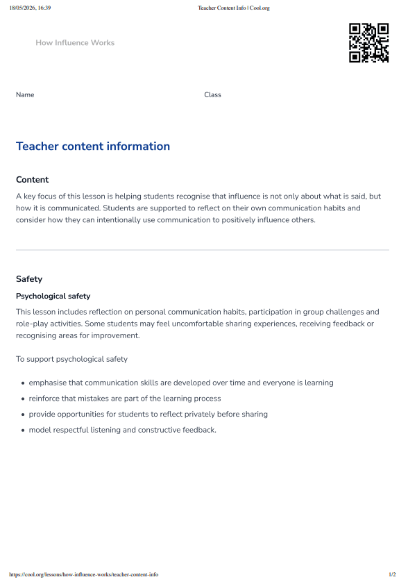 Sample Worksheet