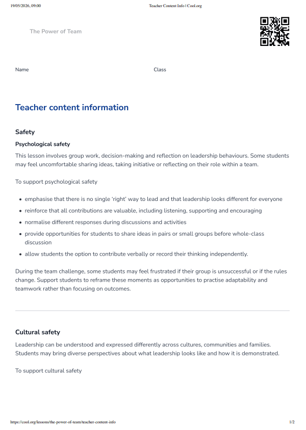 Sample Worksheet