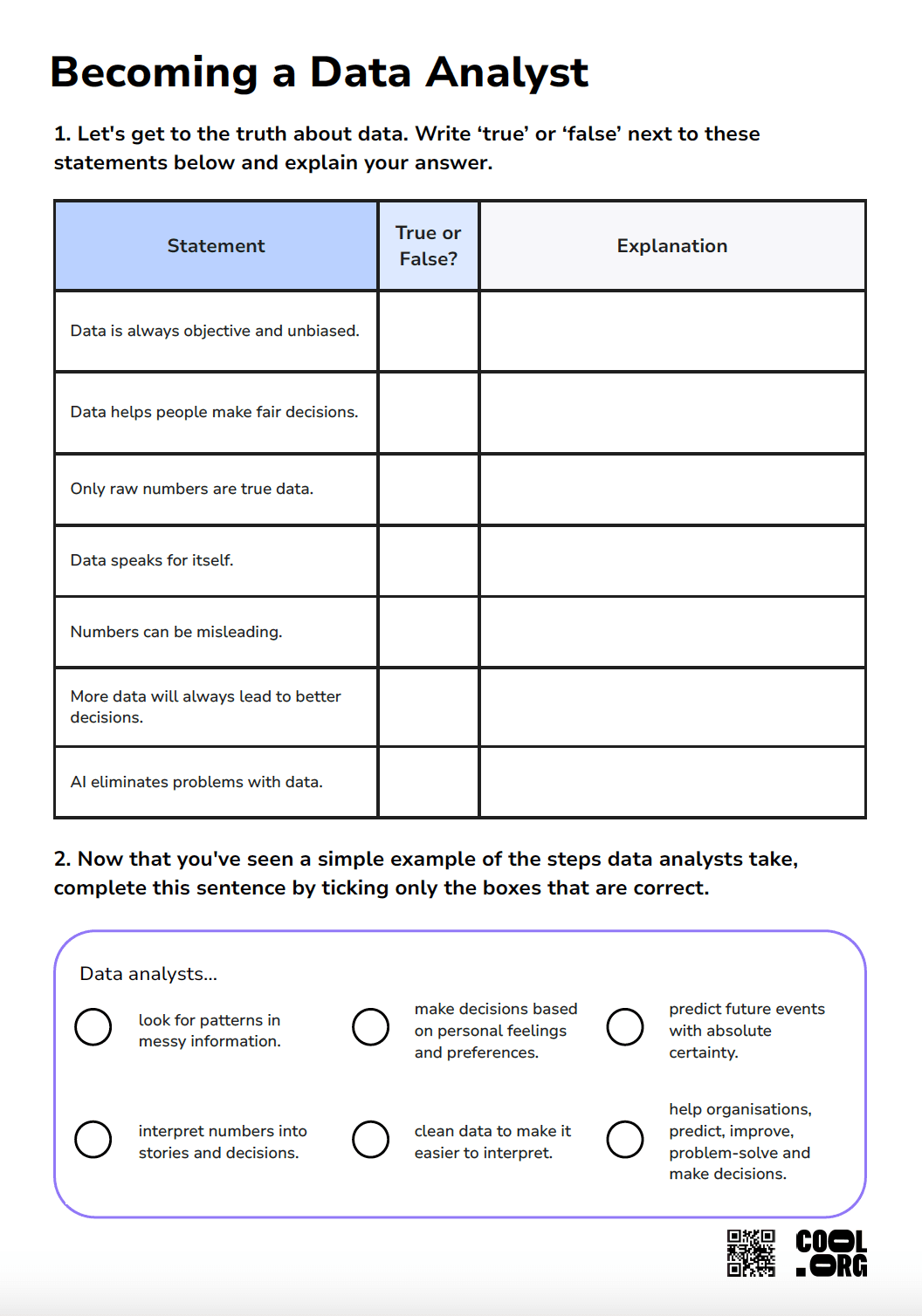 Sample Worksheet