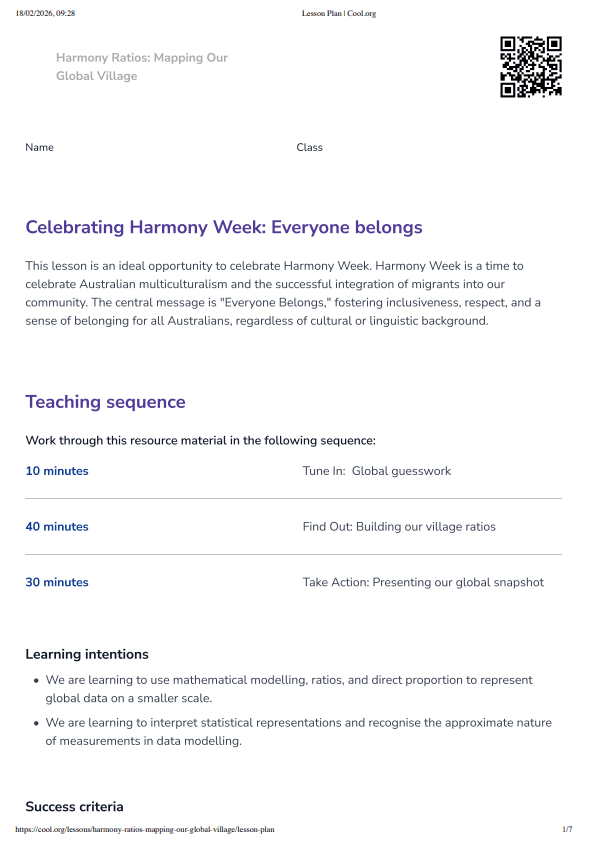 Sample Worksheet
