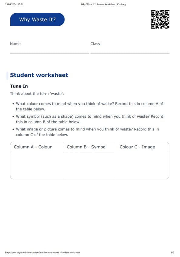 Sample Worksheet