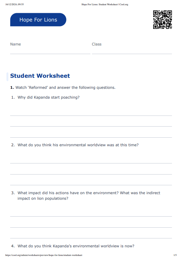 Sample Worksheet
