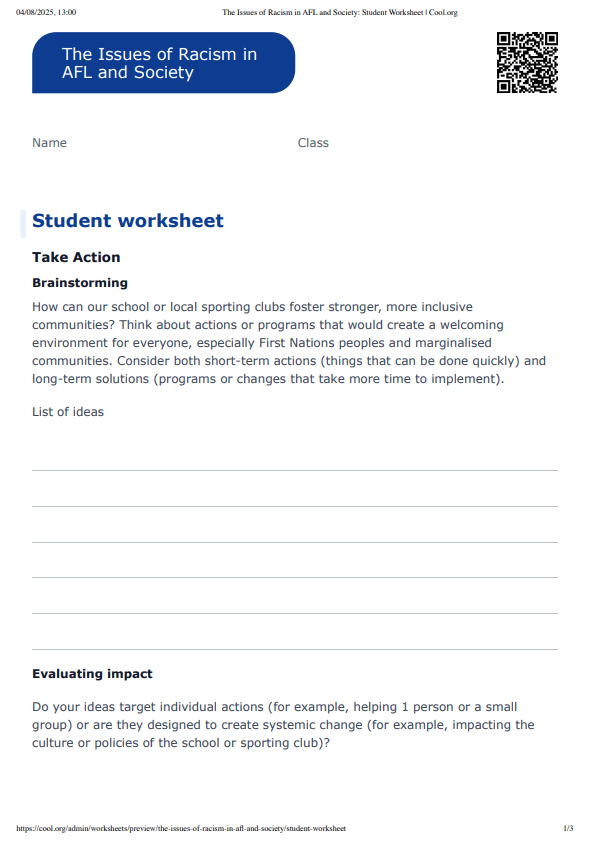 Sample Worksheet