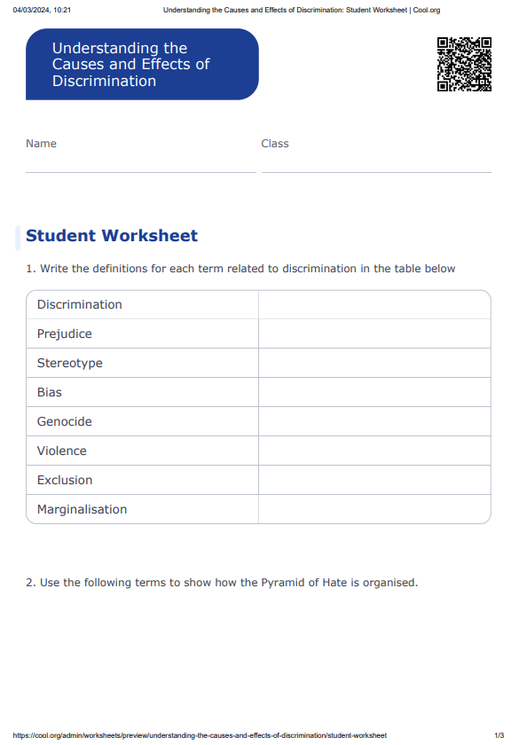 Sample Worksheet