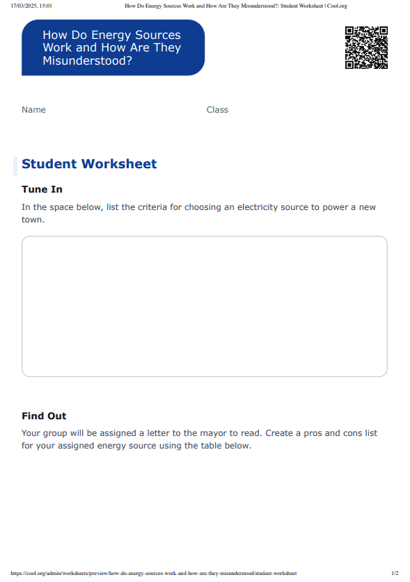 Sample Worksheet