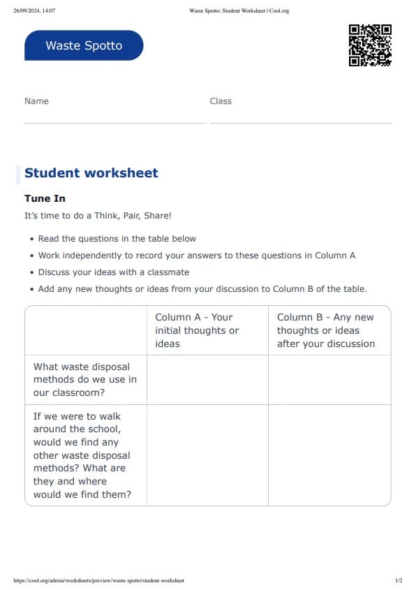 Sample Worksheet