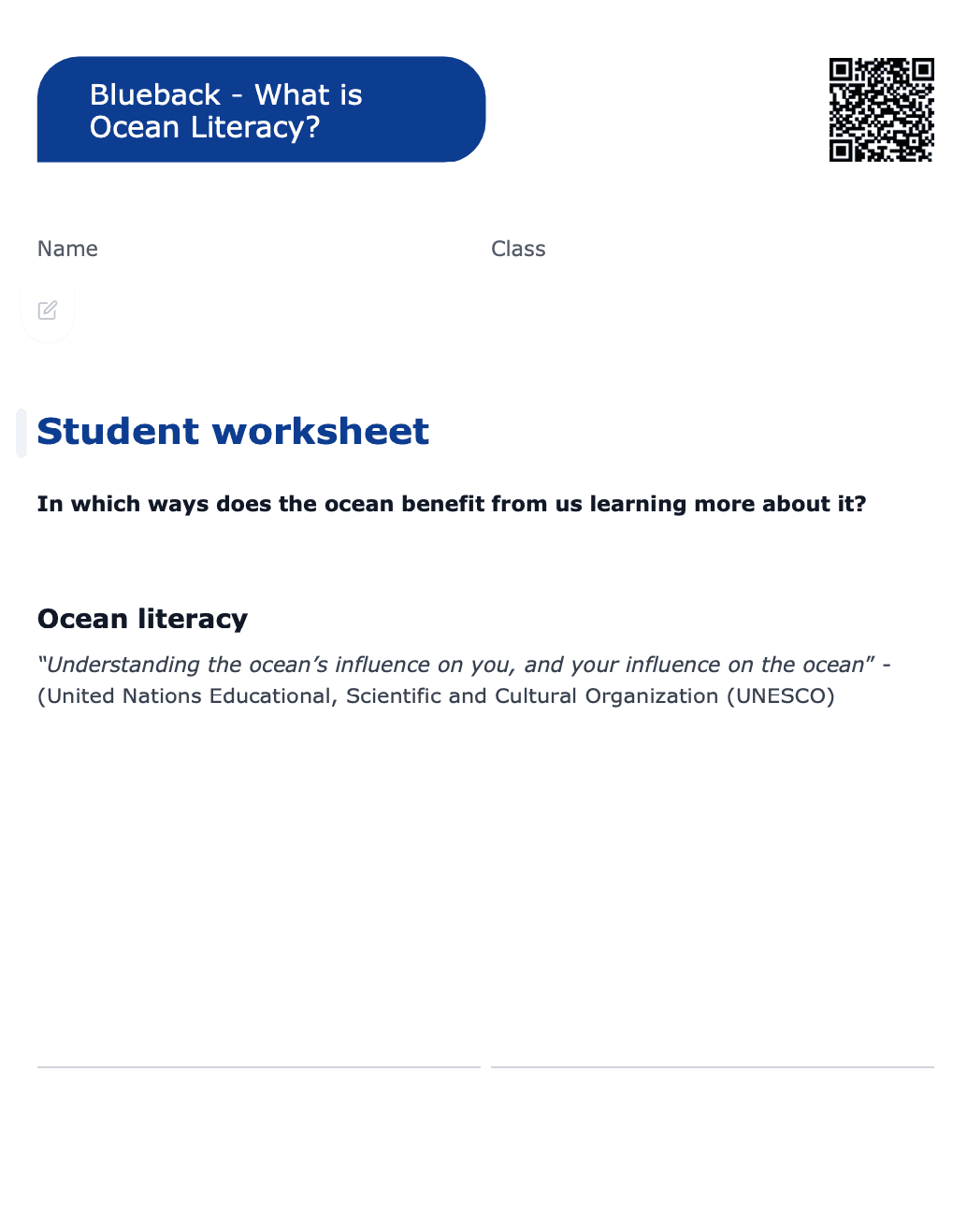Sample Worksheet