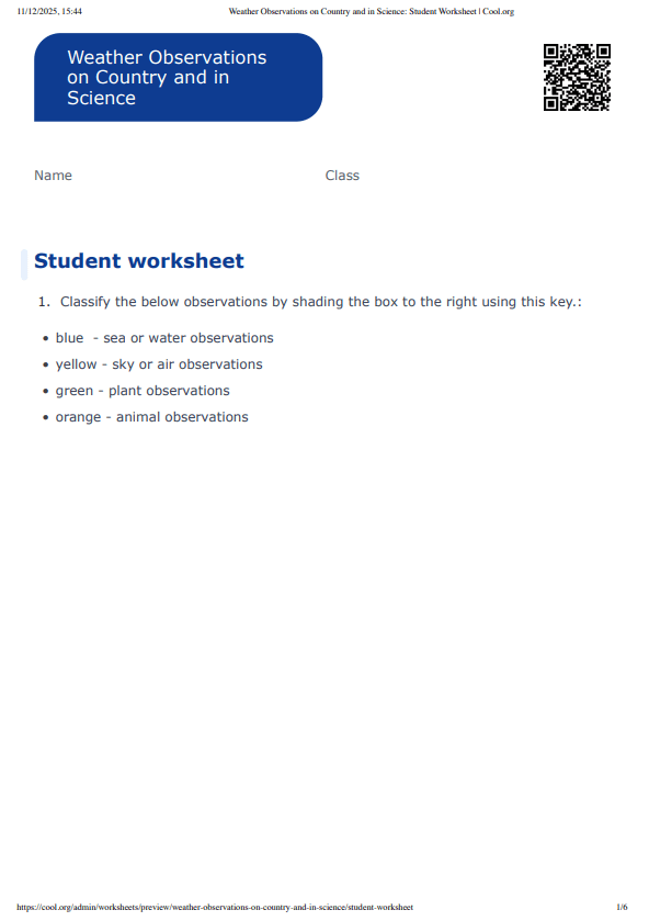 Sample Worksheet