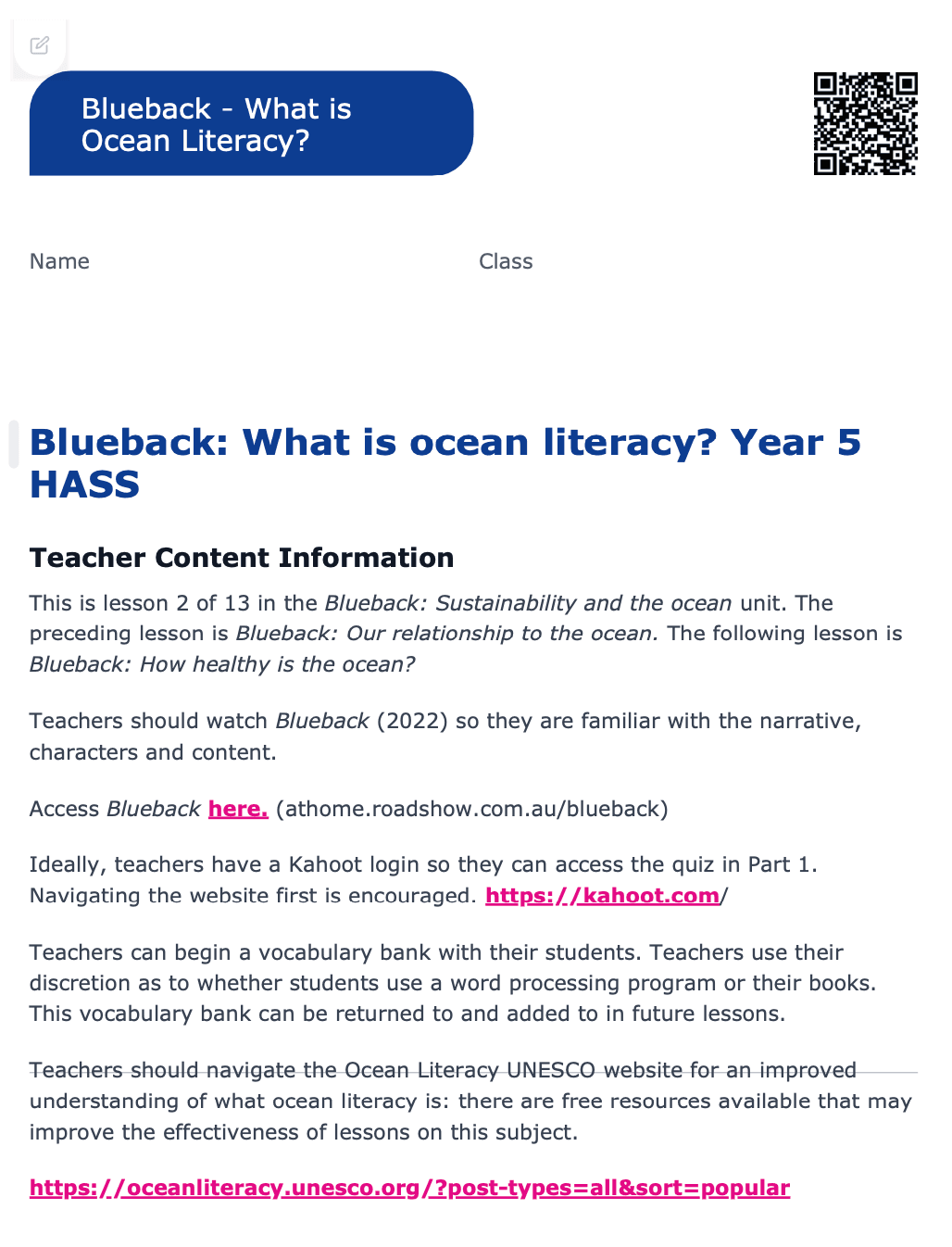 Sample Worksheet
