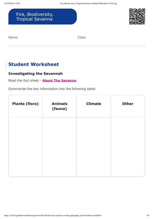 Sample Worksheet