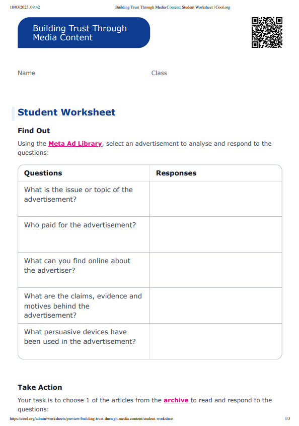 Sample Worksheet