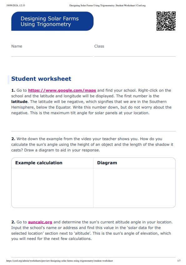 Sample Worksheet