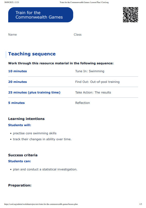 Sample Worksheet