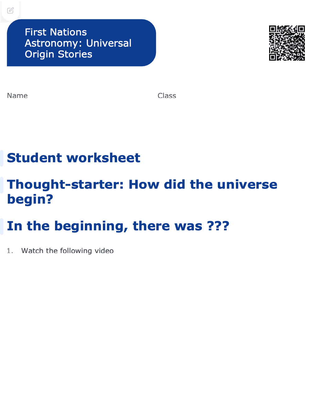 Sample Worksheet