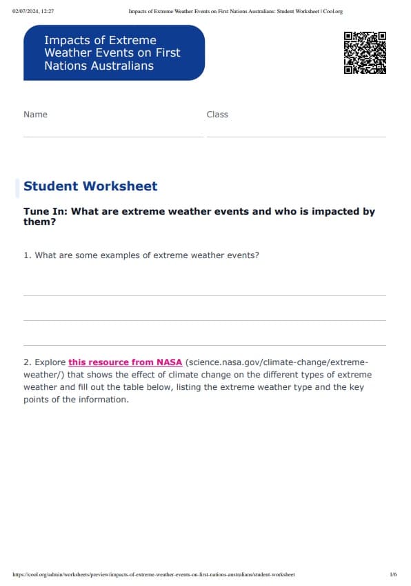 Sample Worksheet