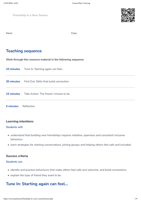 Sample Worksheet