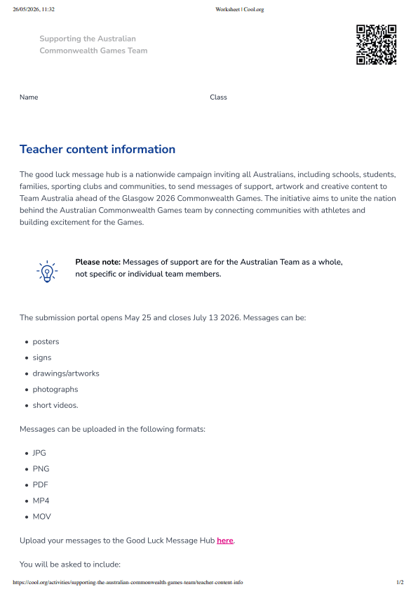 Sample Worksheet